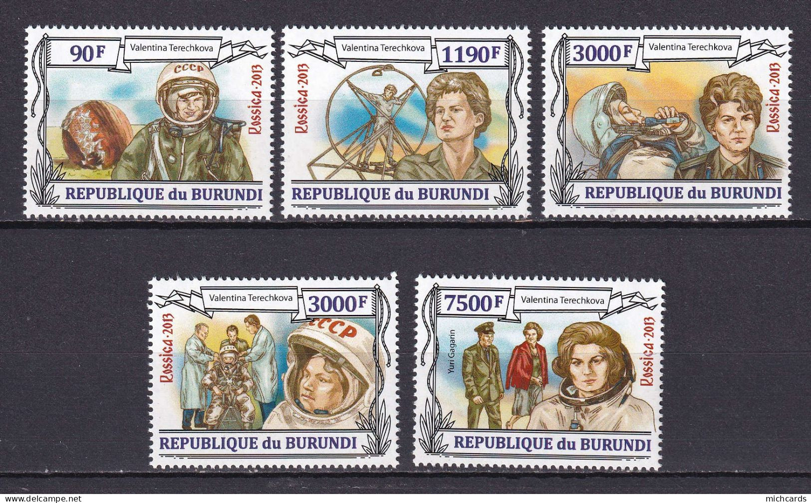 172 BURUNDI 2013 - Y&T 2070/73 Du BF 357 - Astronaute Feminin Valentine Terechkova - Neuf ** (MNH) Sans Charniere - Unused Stamps