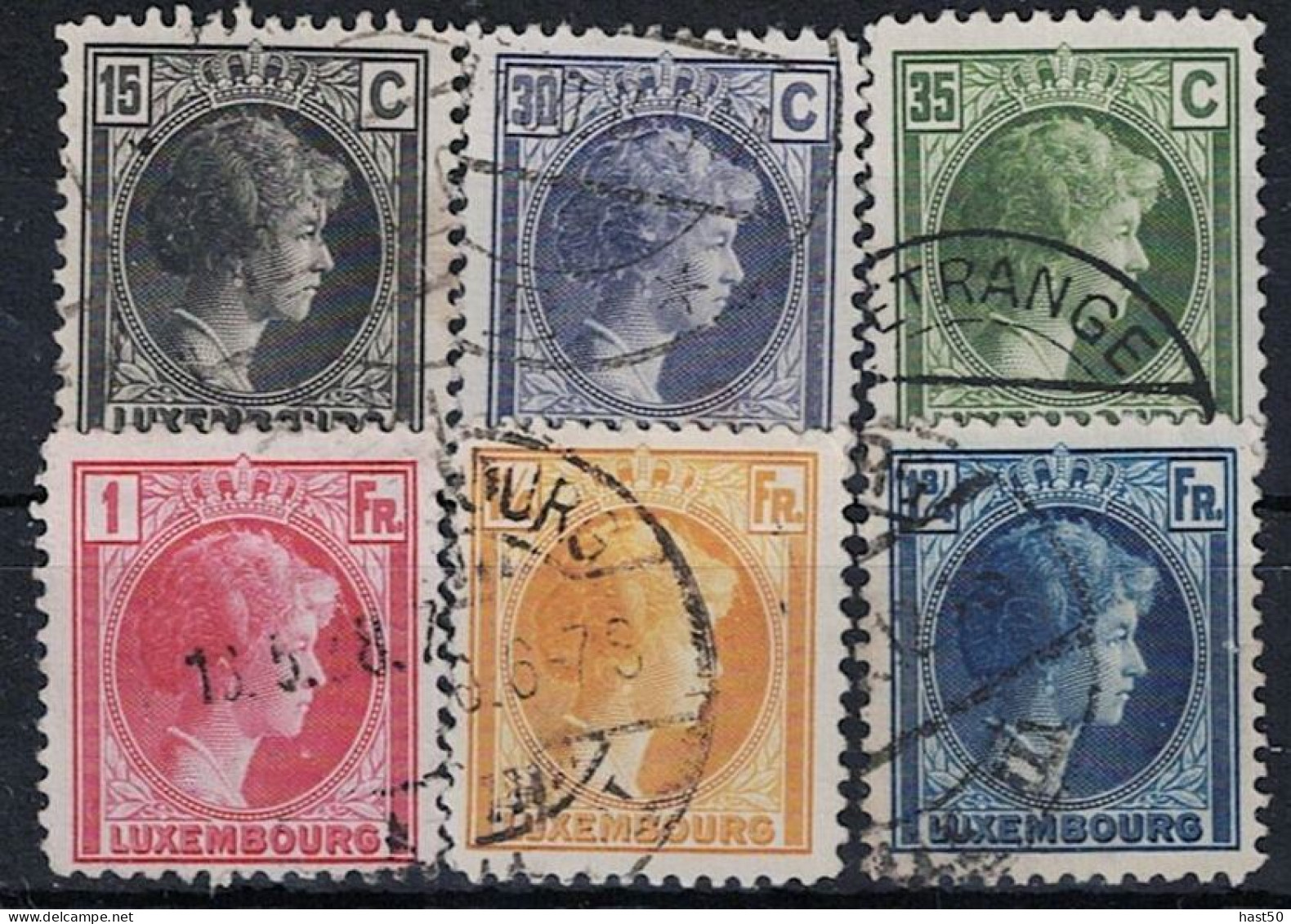 Luxemburg - Großherzogin Charlotte "Rechtsprofil" (MiNr: 221/6 ) 1930 - Gest Used Obl - 1926-39 Charlotte Rechtsprofil