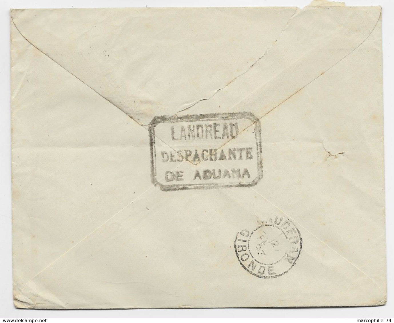 ARGENTINA 24C SOLO LETTRE COVER BUENOS AIRES 1895 TO FRANCE PAR VAPEUR LA PLATA  + MARITIME - Briefe U. Dokumente