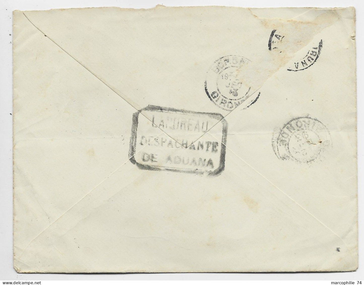 ARGENTINA 12C SOLO LETTRE COVER BUENOS AIRES 1893  TO FRANCE VIA PORTUGAL - Cartas & Documentos