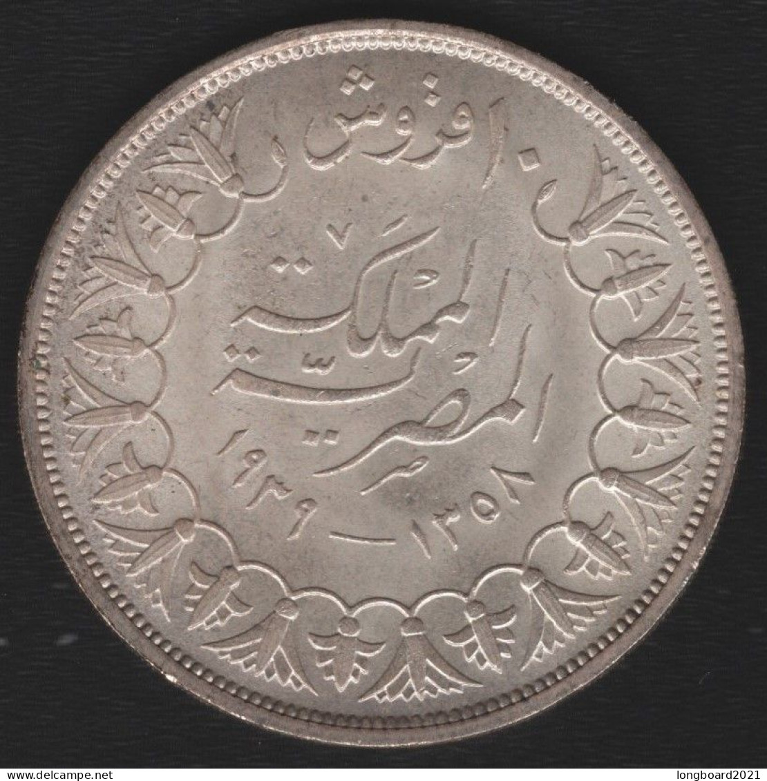 EGYPT - 10 PIASTRES 1939 -SILVER- - Egypt