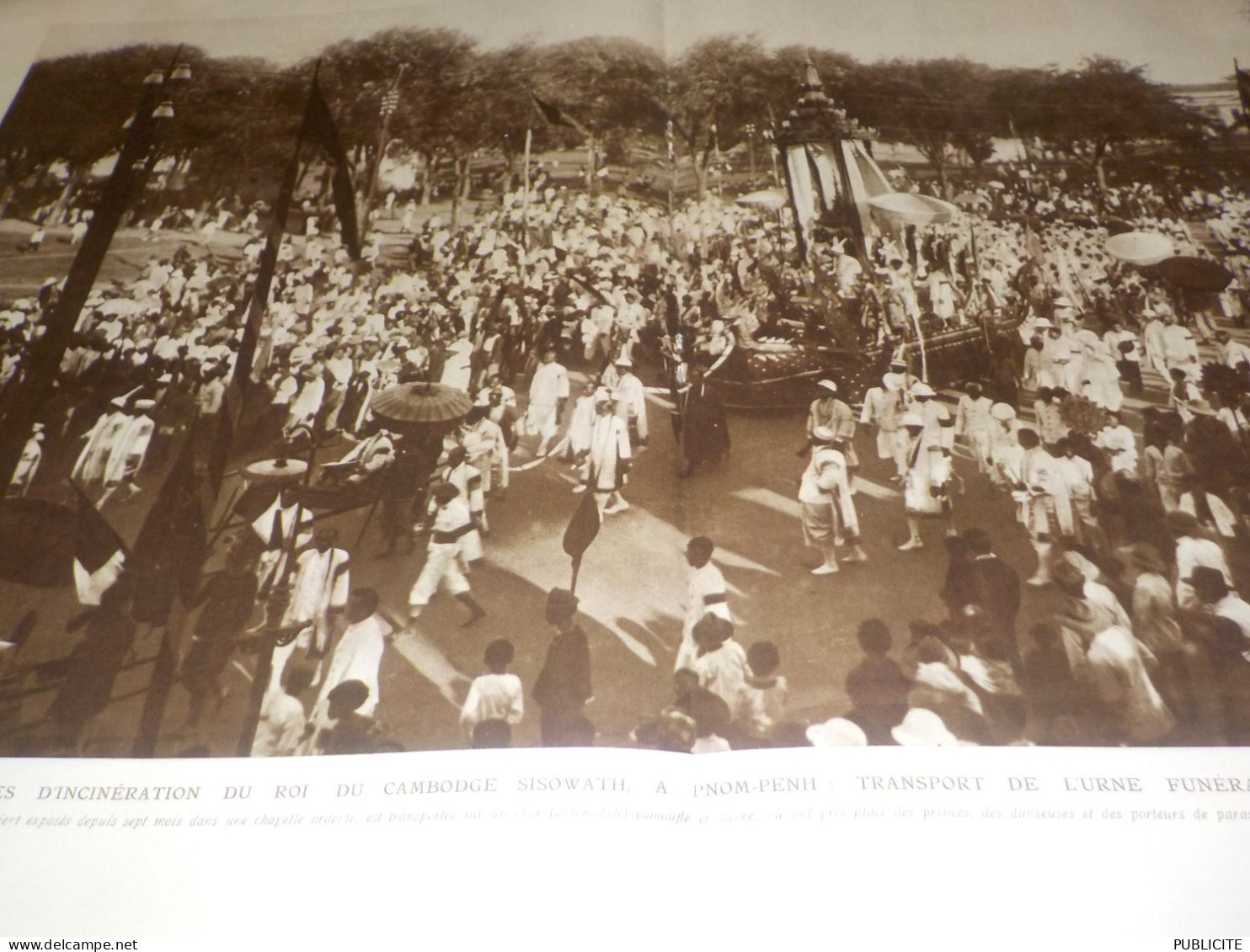 PHOTO  CEROMONIES D INCINERATION DU ROI DU CAMBODGE SISOWATH A PNOM PENH 1928 - Non Classés