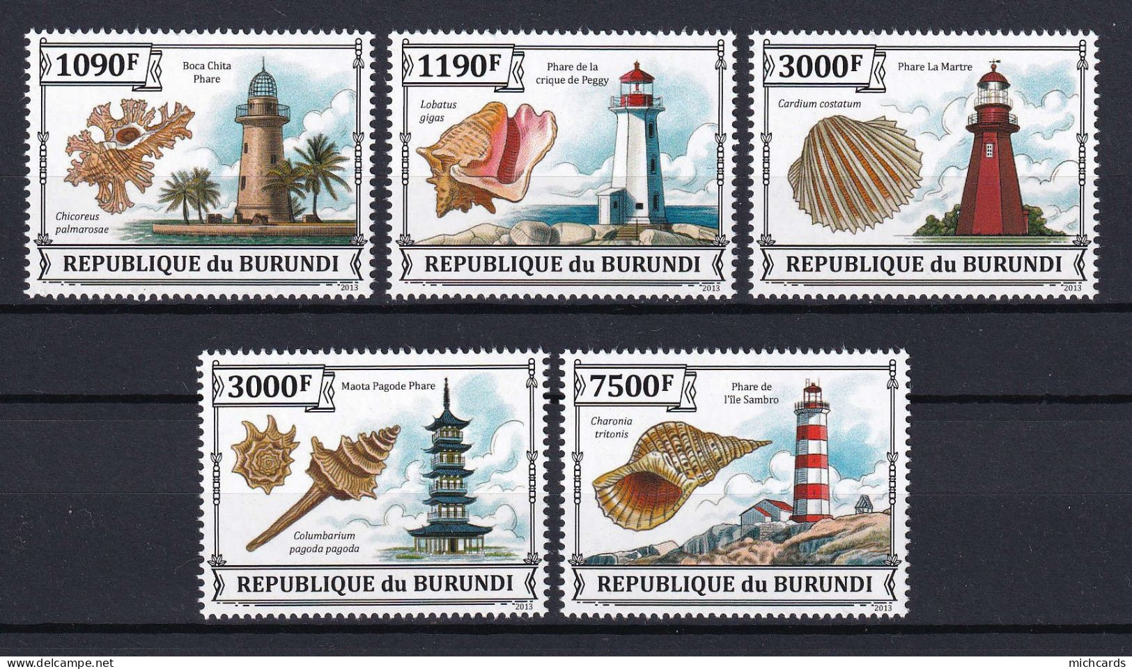 172 BURUNDI 2013 - Y&T 2090/93 Du BF 362 - Coquillage Phare - Neuf ** (MNH) Sans Charniere - Nuovi