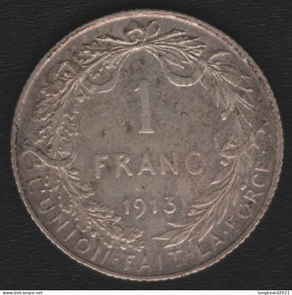 BELGIUM - 1 FRANC 1913 French -SILVER- - 1 Frank