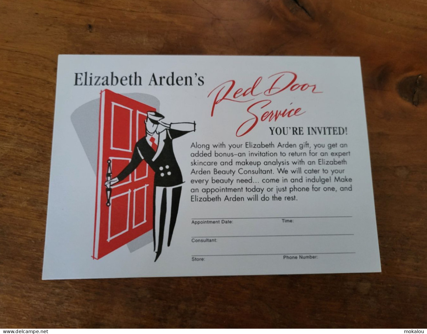 Carte Elisabeth Arden Red Door Invitation - Modern (ab 1961)