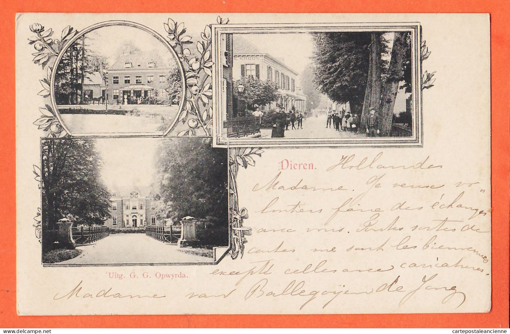 11385 / DIEREN Gelderland Multivues 1900 à LETU 50 Rue De Rome Paris -Uitgave Van G.G.Opwyrda Nederland Pays-Bas - Rheden