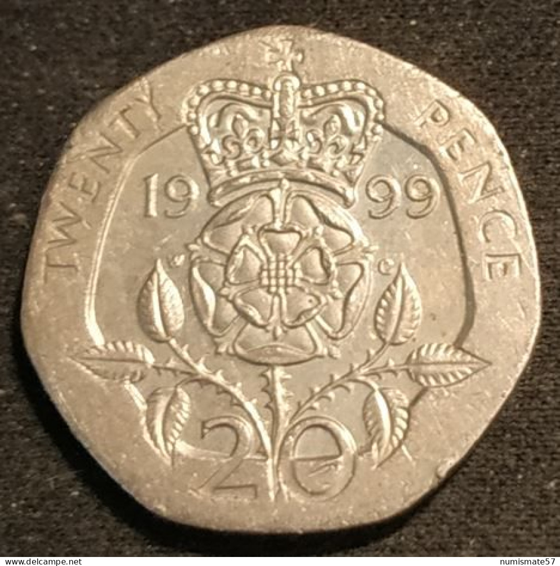 GRANDE BRETAGNE - 20 PENCE 1999 - Elizabeth II - 4e Effigie - Type Rose - KM 990 - 20 Pence