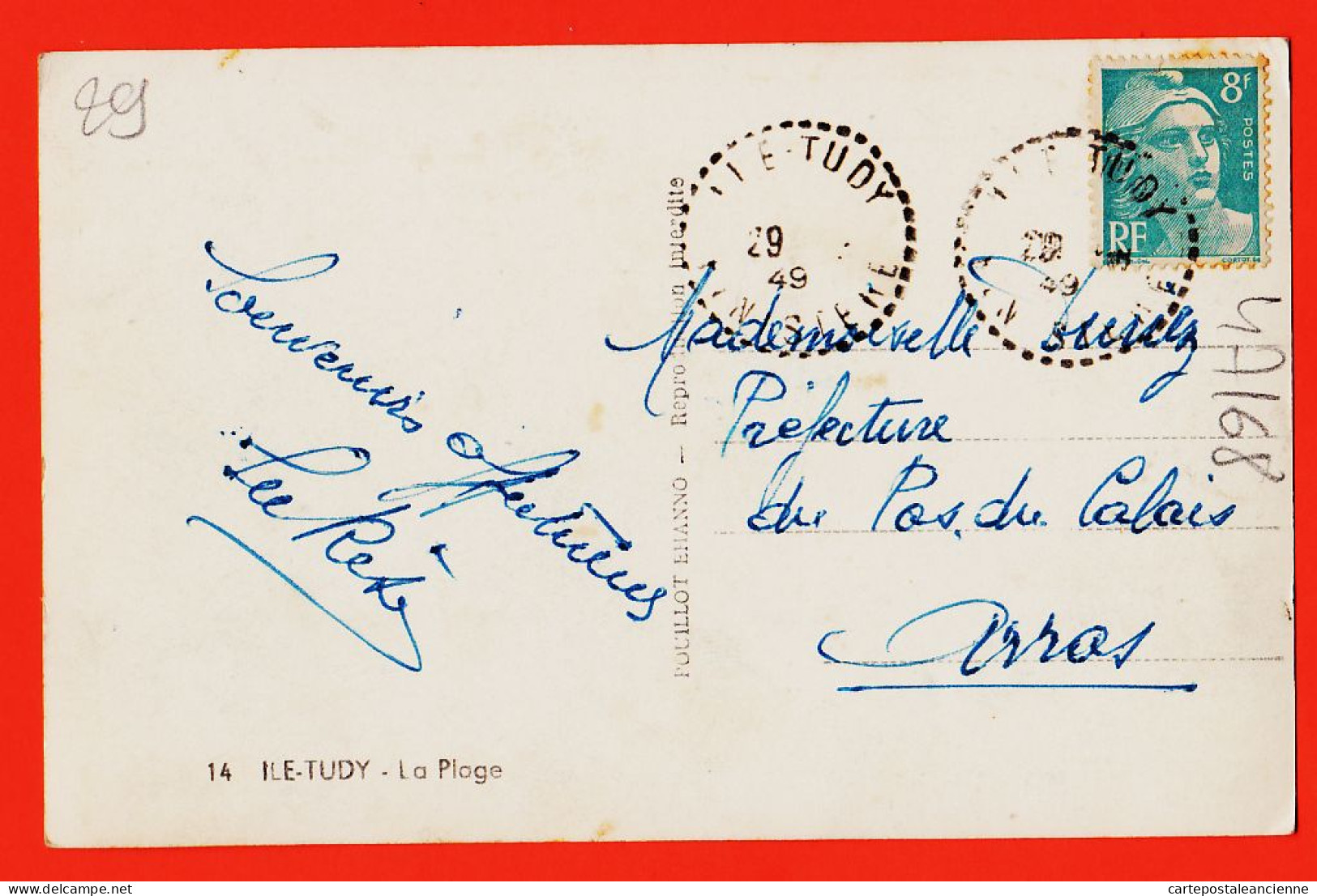 11134 / ILE TUDY (29) La PLAGE Scène De Bains 1949 à DURIEZ Préfecture Arras Photo-Bromure 14x9 POUILLOT EHANNO - Ile Tudy