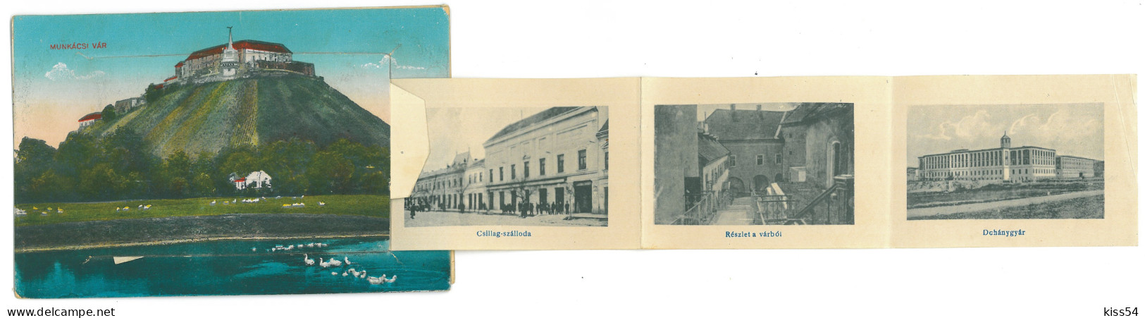 UK 74 - 23751 MUNCACI, Panorama, Leporello, Ukraine - Old Postcard + 10 Mini Photocards - Used - Ukraine