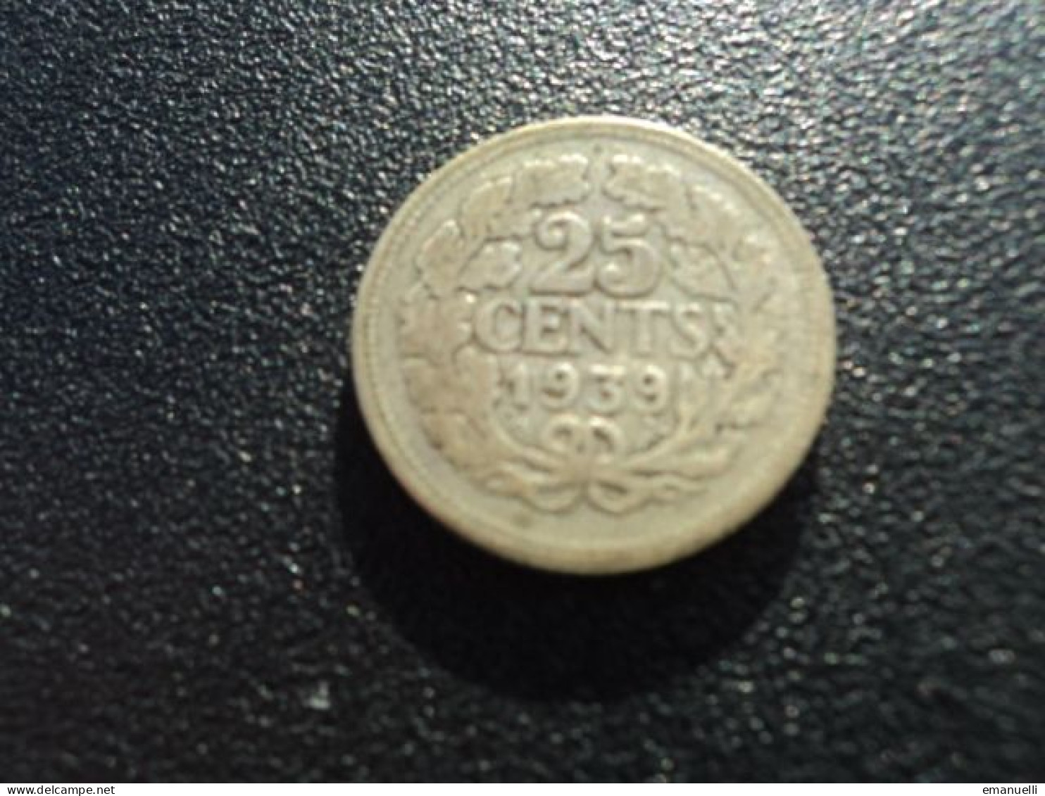 PAYS BAS : 25 CENTS   1939  *    KM 164      TB - 25 Centavos