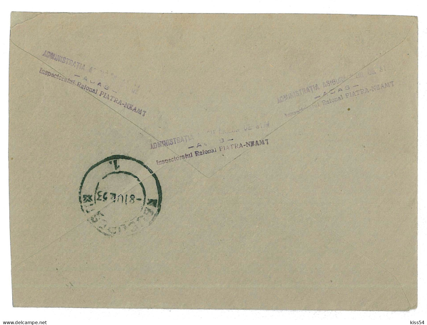 CIP 17 - 186-a PIATRA NEAMT - REGISTERED Cover - Used - 1953 - Storia Postale