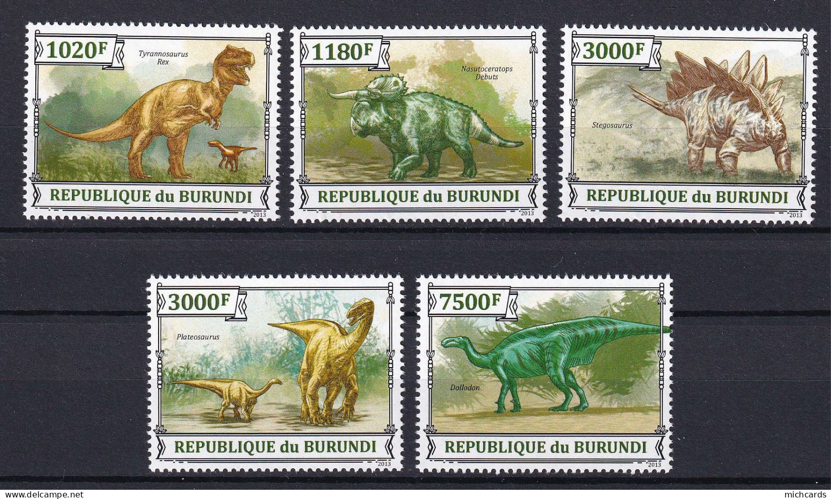 172 BURUNDI 2013 - Y&T 2118/21 Du BF 369 - Dinosaure Prehistoire - Neuf ** (MNH) Sans Charniere - Ungebraucht