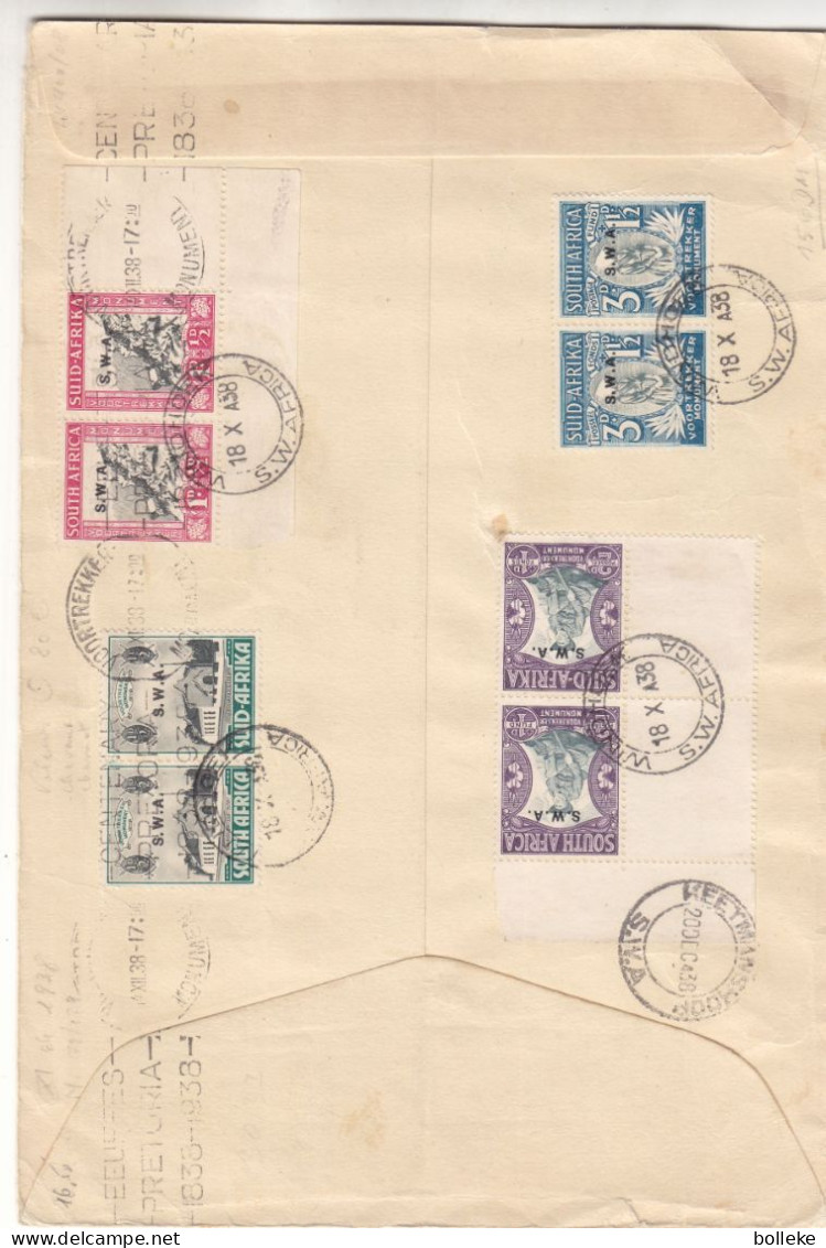 Afrique Du Sud - Lettre De 1938 - GF - Oblit Windhoek - Exp Vers Keet0manshoop - Valeur Oblit = 80 € - Sur Lettre +++ - Briefe U. Dokumente