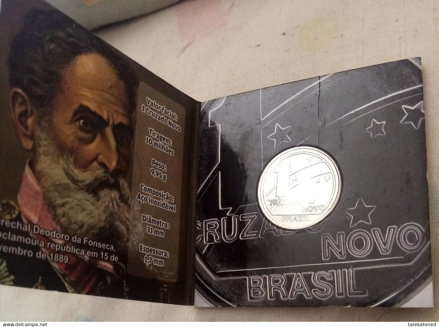 Brazil 1989, Rare Folder Of The New 1 Cruzado Coin . Gomaa - Brésil