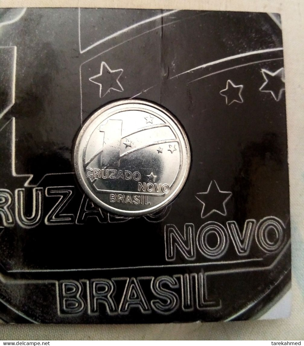 Brazil 1989, Rare Folder Of The New 1 Cruzado Coin . Gomaa - Brasile