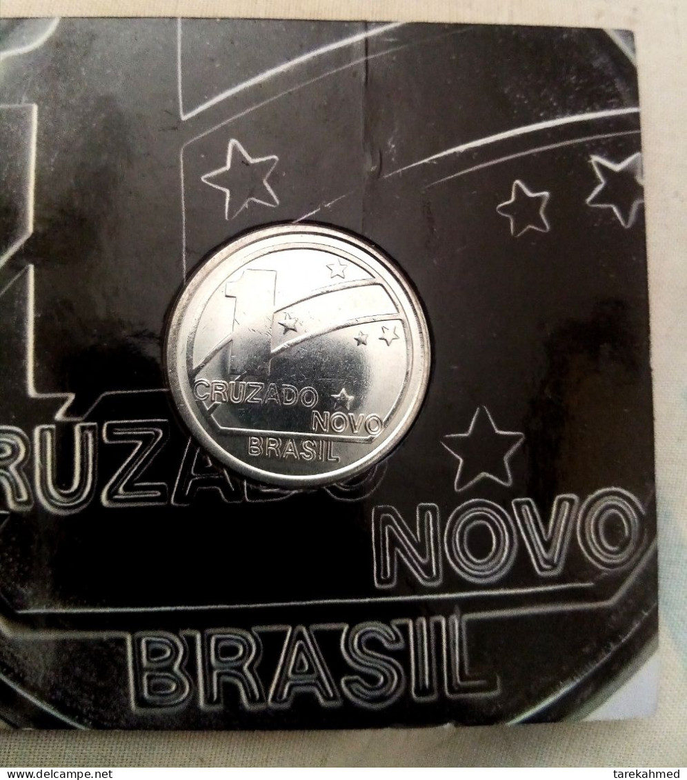 Brazil 1989, Rare Folder Of The New 1 Cruzado Coin . Gomaa - Brasilien