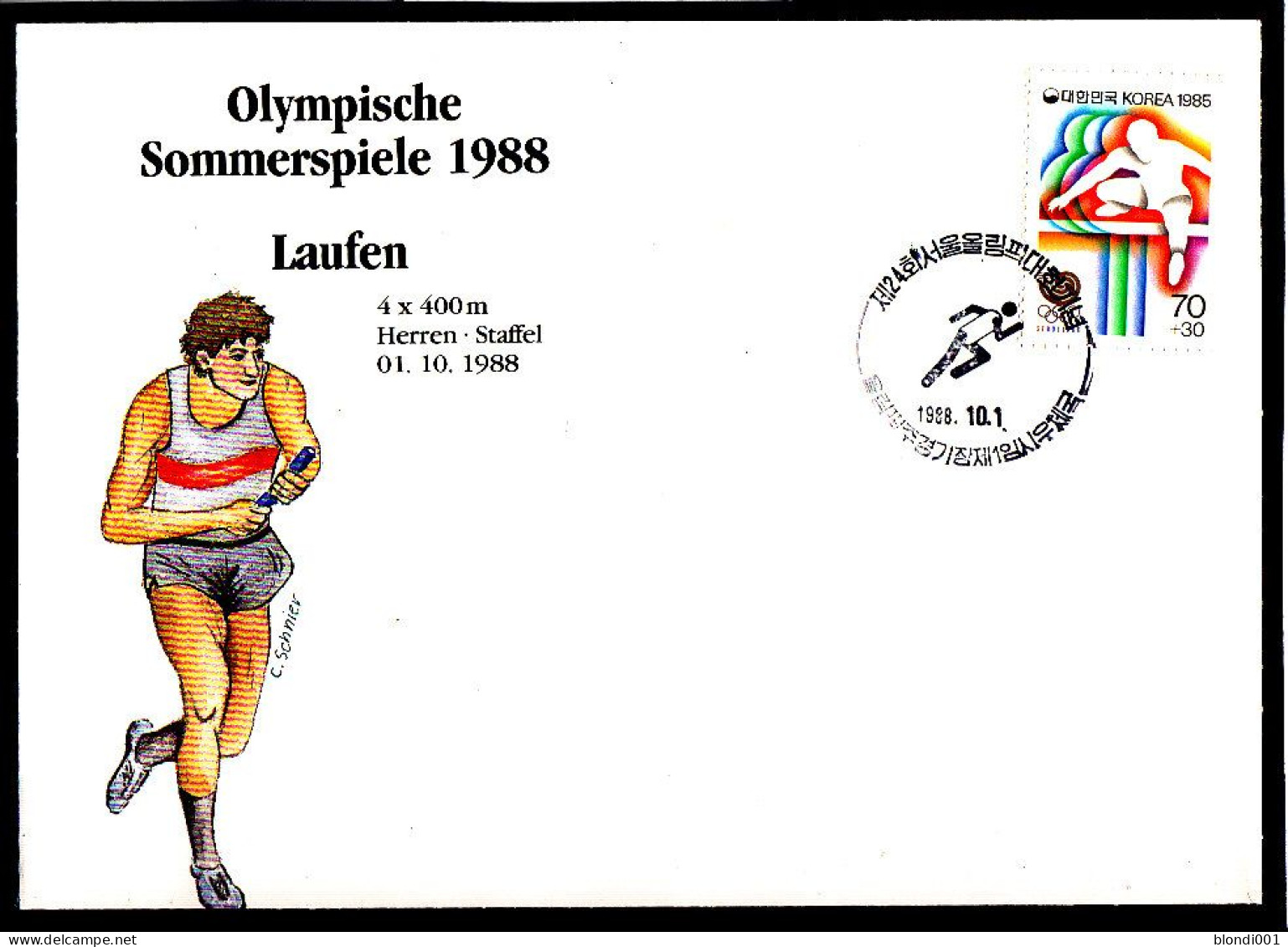 Olympics 1988 - Athletics - SOUTH KOREA FDC Cover - Summer 1988: Seoul