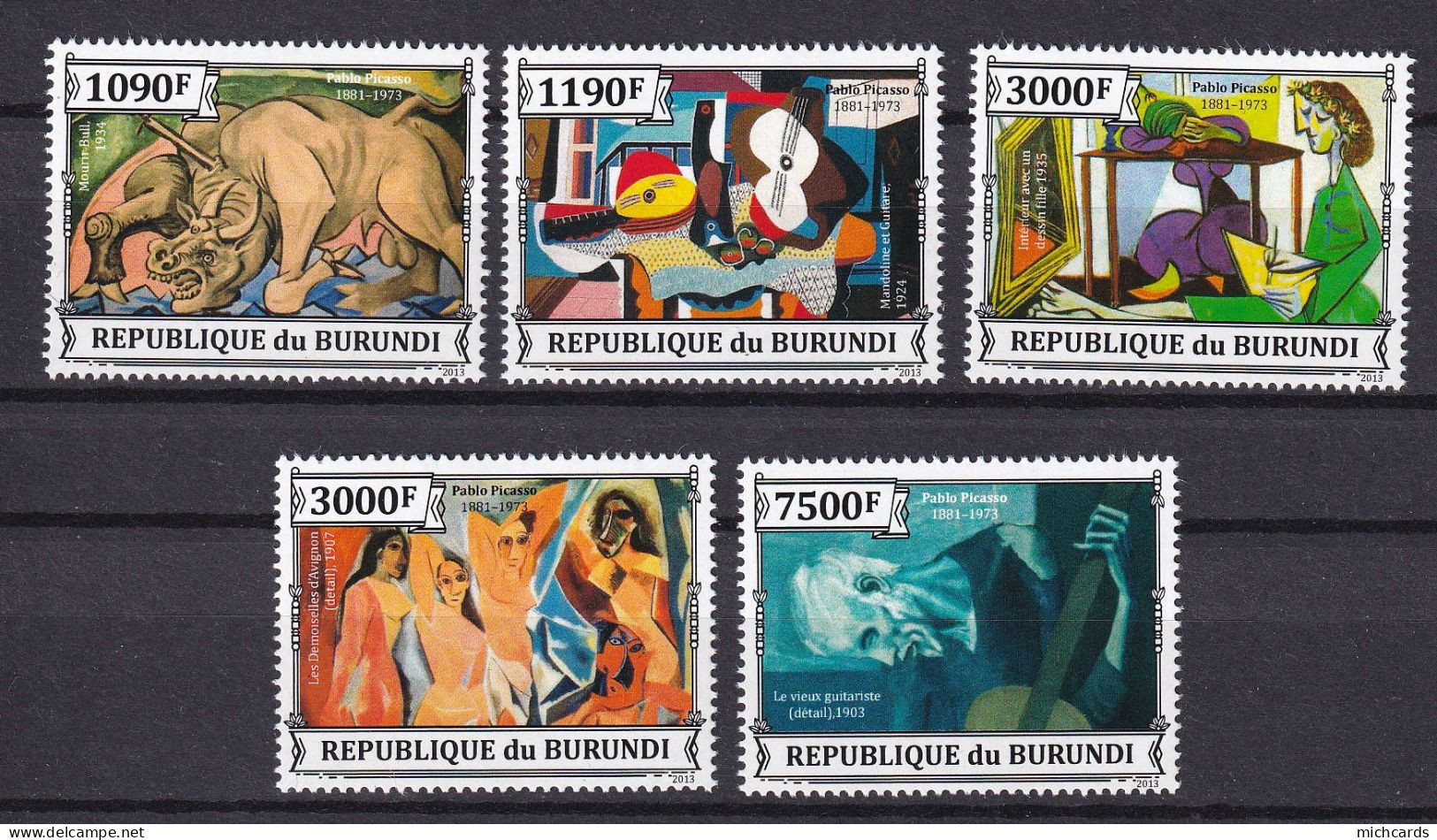 172 BURUNDI 2013 - Y&T 2150/53 Du BF 377 - Tableau Picasso - Neuf ** (MNH) Sans Charniere - Ongebruikt