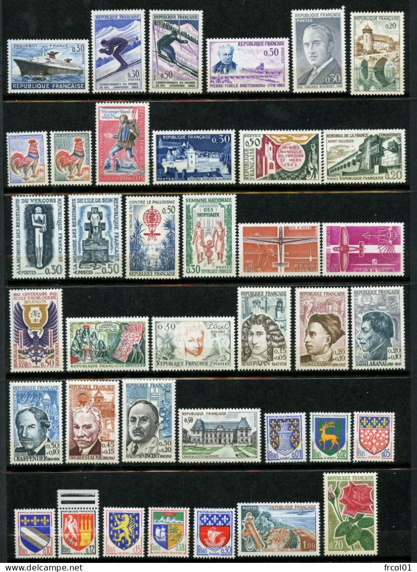 France, Yvert Année Complète 1962** Luxe, 1325/1367, 49 Timbres , MNH - 1960-1969