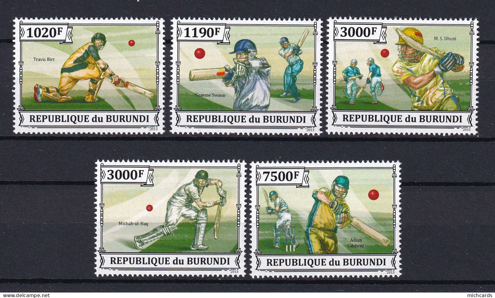 172 BURUNDI 2013 - Y&T 2154/57 Du BF 378 - Sport Criquet Jeu - Neuf ** (MNH) Sans Charniere - Unused Stamps