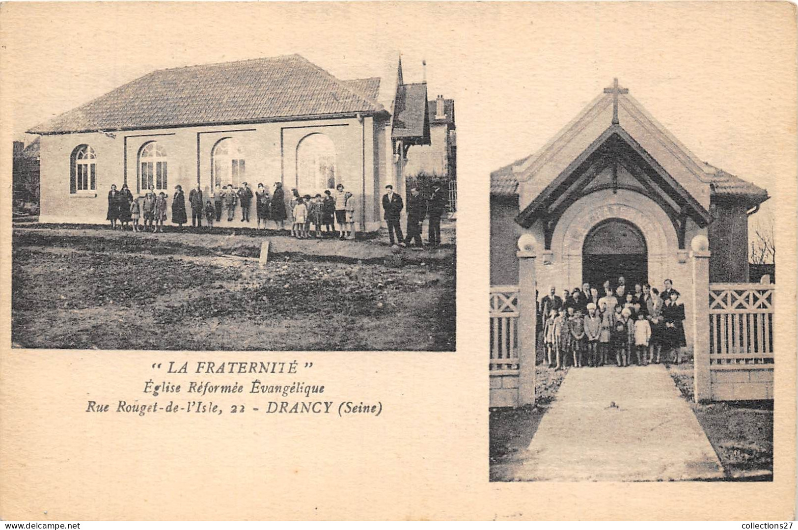 93-DRANCY- " LA FRATERNITE " EGLISE EVANGELIQUE RUE ROUGET DE L'ISLE MULTIVUES - Drancy