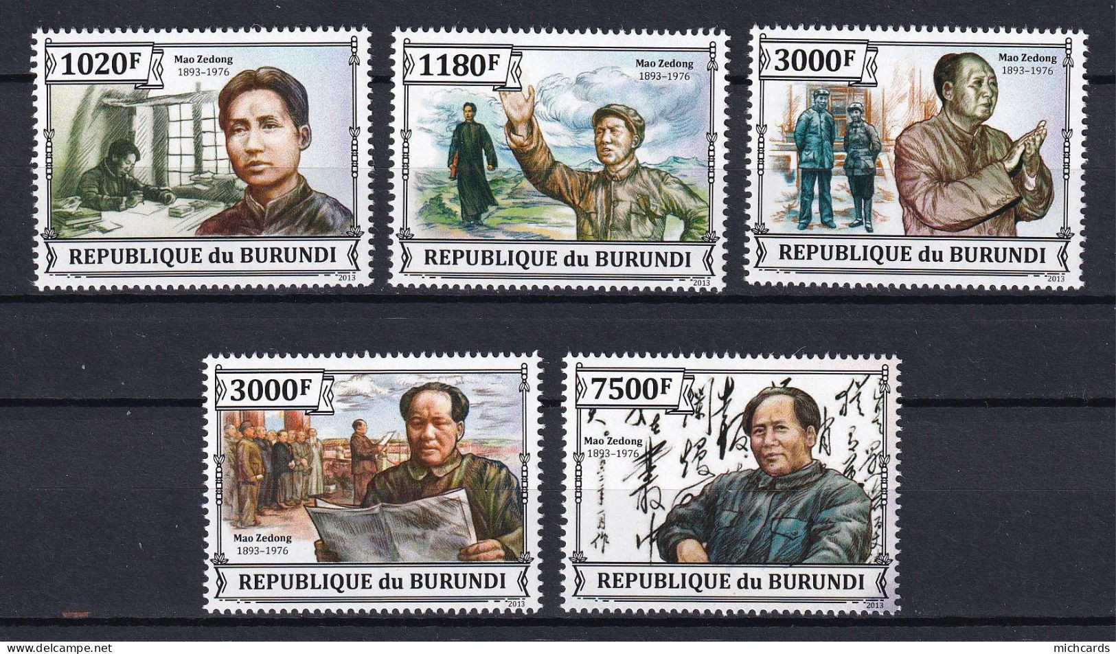 172 BURUNDI 2013 - Y&T 2178/81 Du BF 384 - Mao Zedong - Neuf ** (MNH) Sans Charniere - Unused Stamps