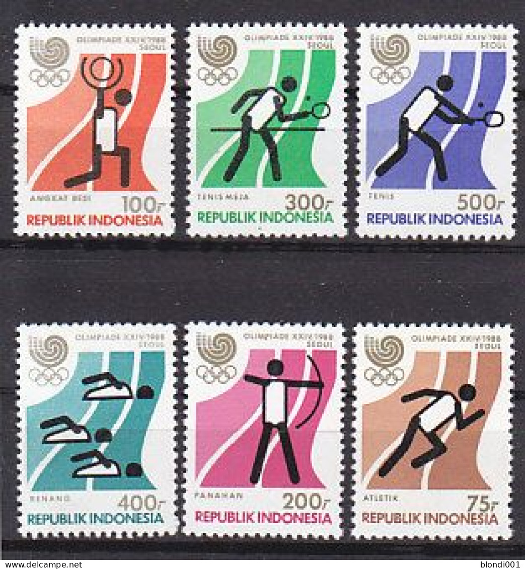 Olympics 1988 - Tennis - INDONESIA - Set MNH - Ete 1988: Séoul