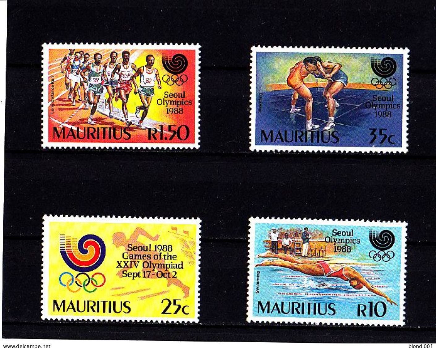 Olympics 1988 - Wrestling - MAURITIUS - Set MNH - Summer 1988: Seoul