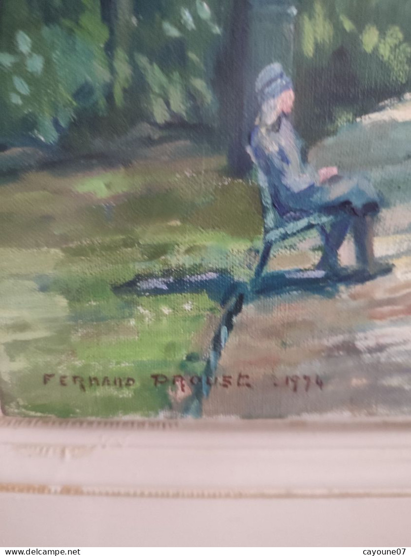 Fernand PROUST (XXème) Huile Sur Toile "Parc Monceau  Paris " Juin 1974 - Oelbilder