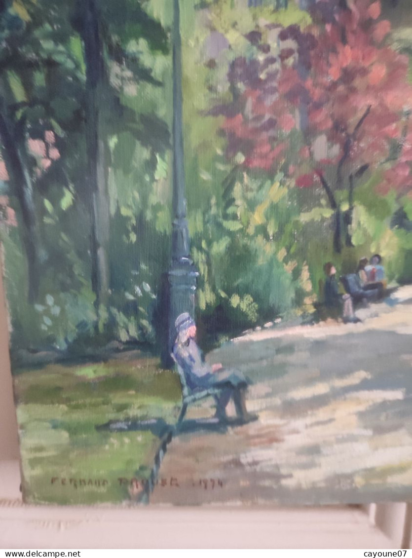 Fernand PROUST (XXème) Huile Sur Toile "Parc Monceau  Paris " Juin 1974 - Oils