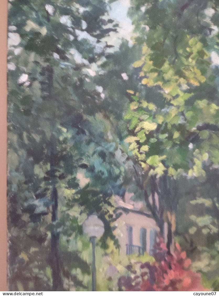 Fernand PROUST (XXème) huile sur toile "Parc Monceau  Paris " Juin 1974