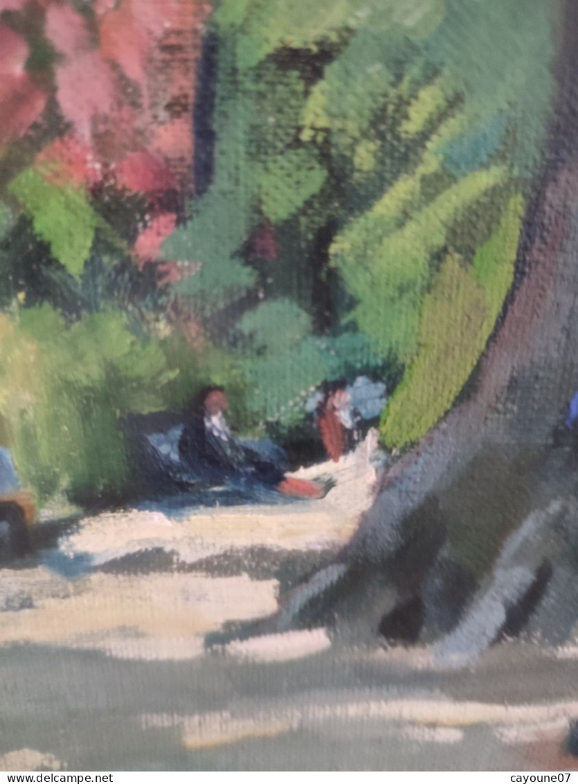 Fernand PROUST (XXème) huile sur toile "Parc Monceau  Paris " Juin 1974