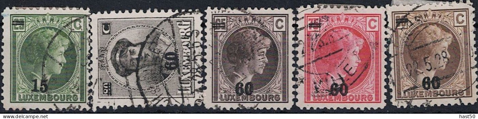 Luxemburg - Großherzogin Charlotte "Rechtsprofil" Mit Neuem Wert (MiNr: 200/4) 1928 - Gest Used Obl - Gebraucht