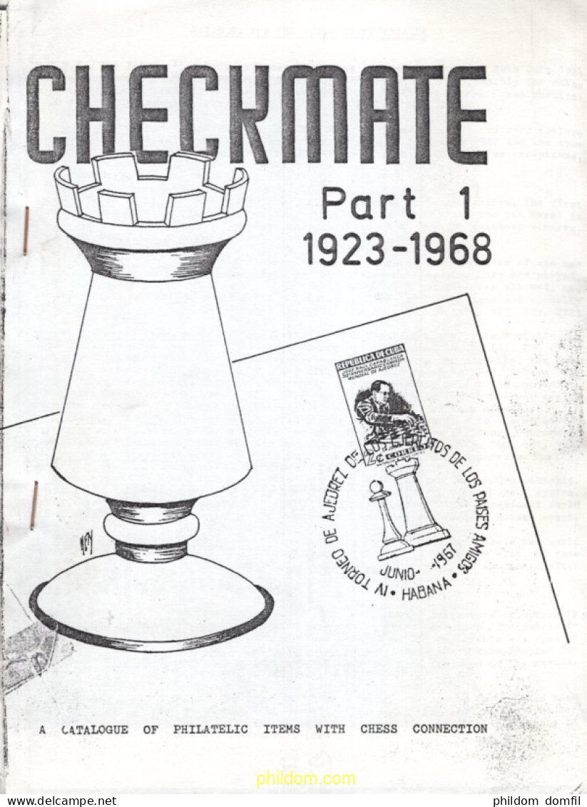 AJEDREZ CHESS - CATALOGO CHECKMATE - PARTE 1 A PARTE 5 - DESDE 1923 A 1980 (fotocopiado - Tematiche