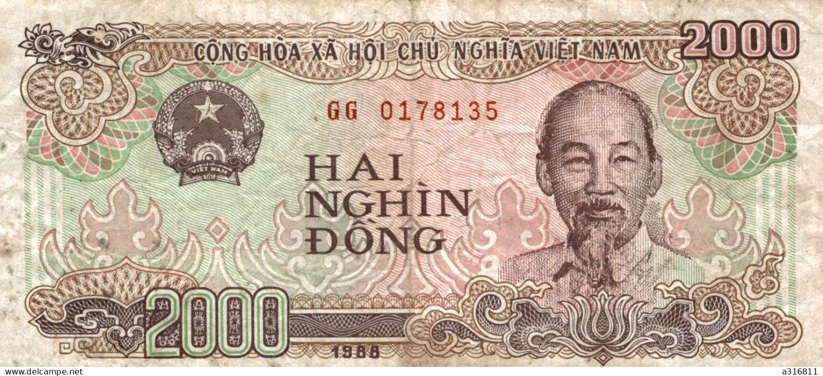 Billet 2000 Dong VietNam 1988 - Autres - Asie