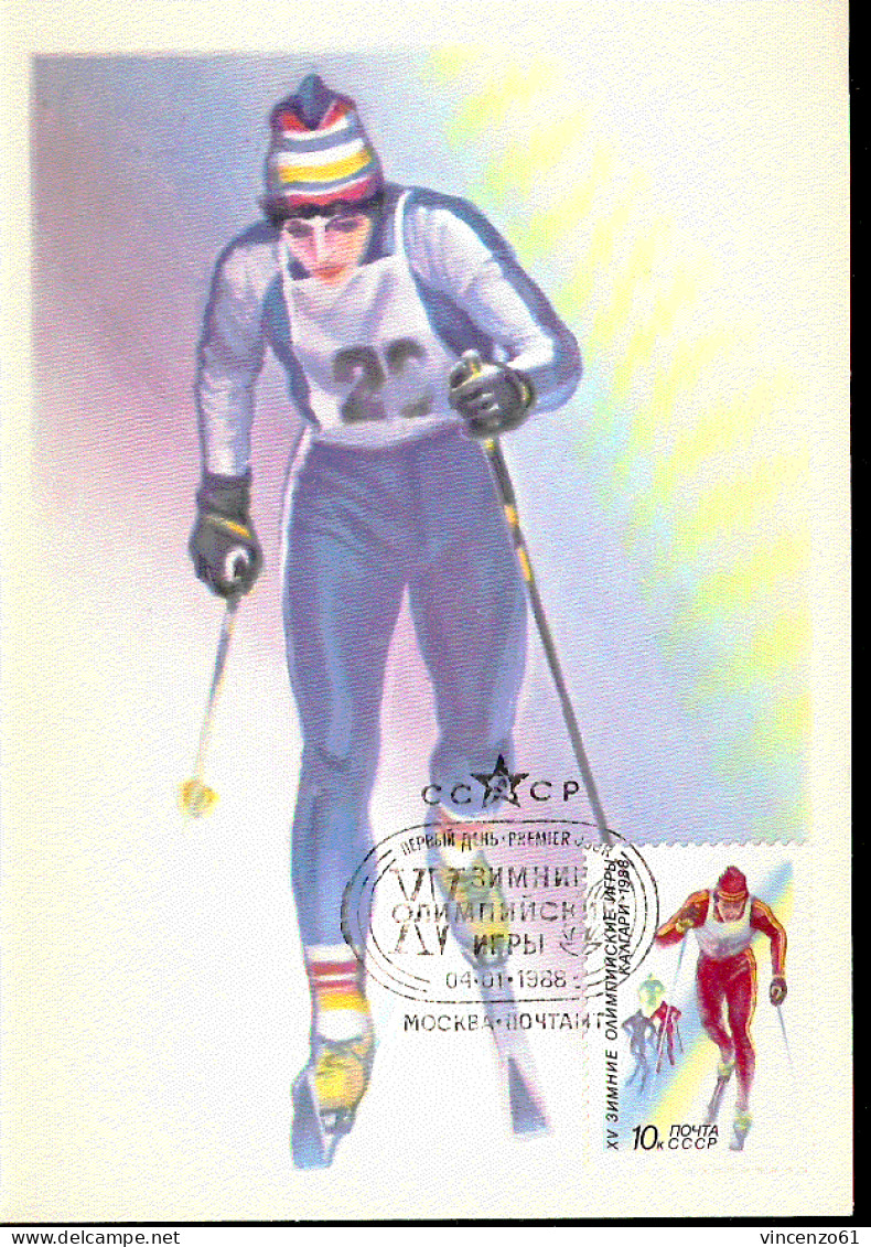 SCI DI FONDO - OLIMPIADI INVERNALI 1988 CON ANNULLO SPECIALE URSS - Sci