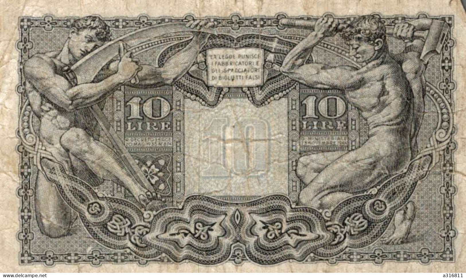 Billet  Italia 10 Lire - Altri & Non Classificati