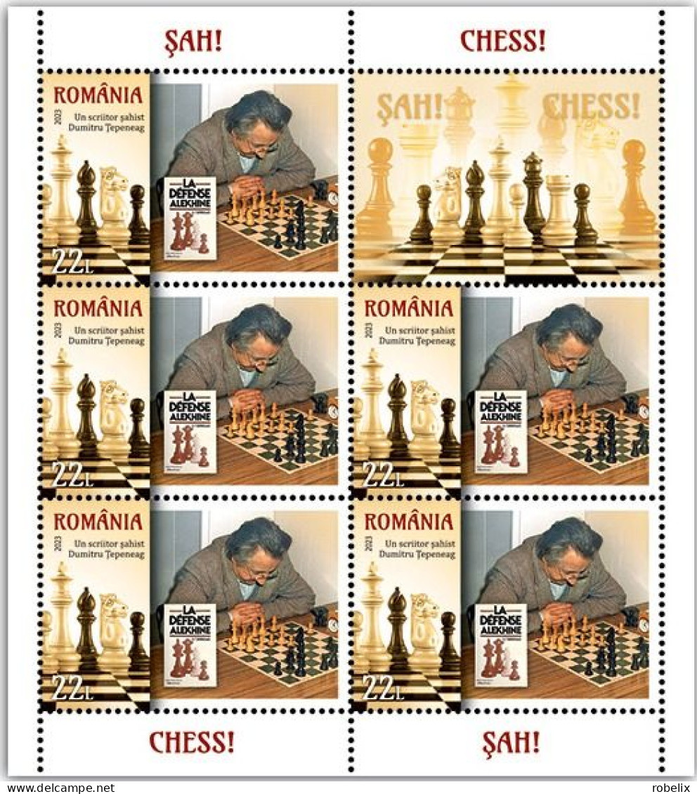 ROMANIA 2023 CHESS  Set Of 4 Sheets With 5 Stamps+ 1 Label  MNH** - Scacchi