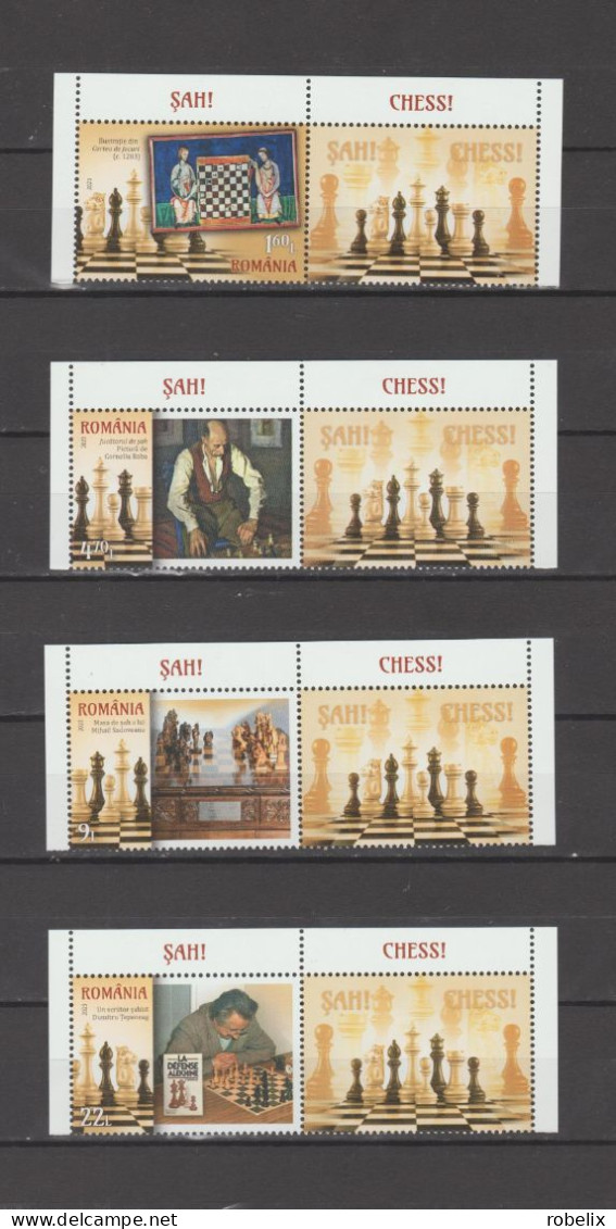 ROMANIA 2023 CHESS  Set Of 4 Stamps With Labels  MNH** - Scacchi