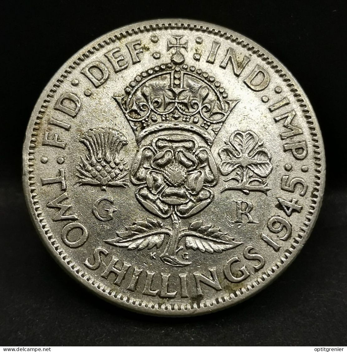 2 SHILLINGS  ARGENT 1945 GEORGE VI ROYAUME UNI / UNITED KINGDOM SILVER - J. 1 Florin / 2 Shillings