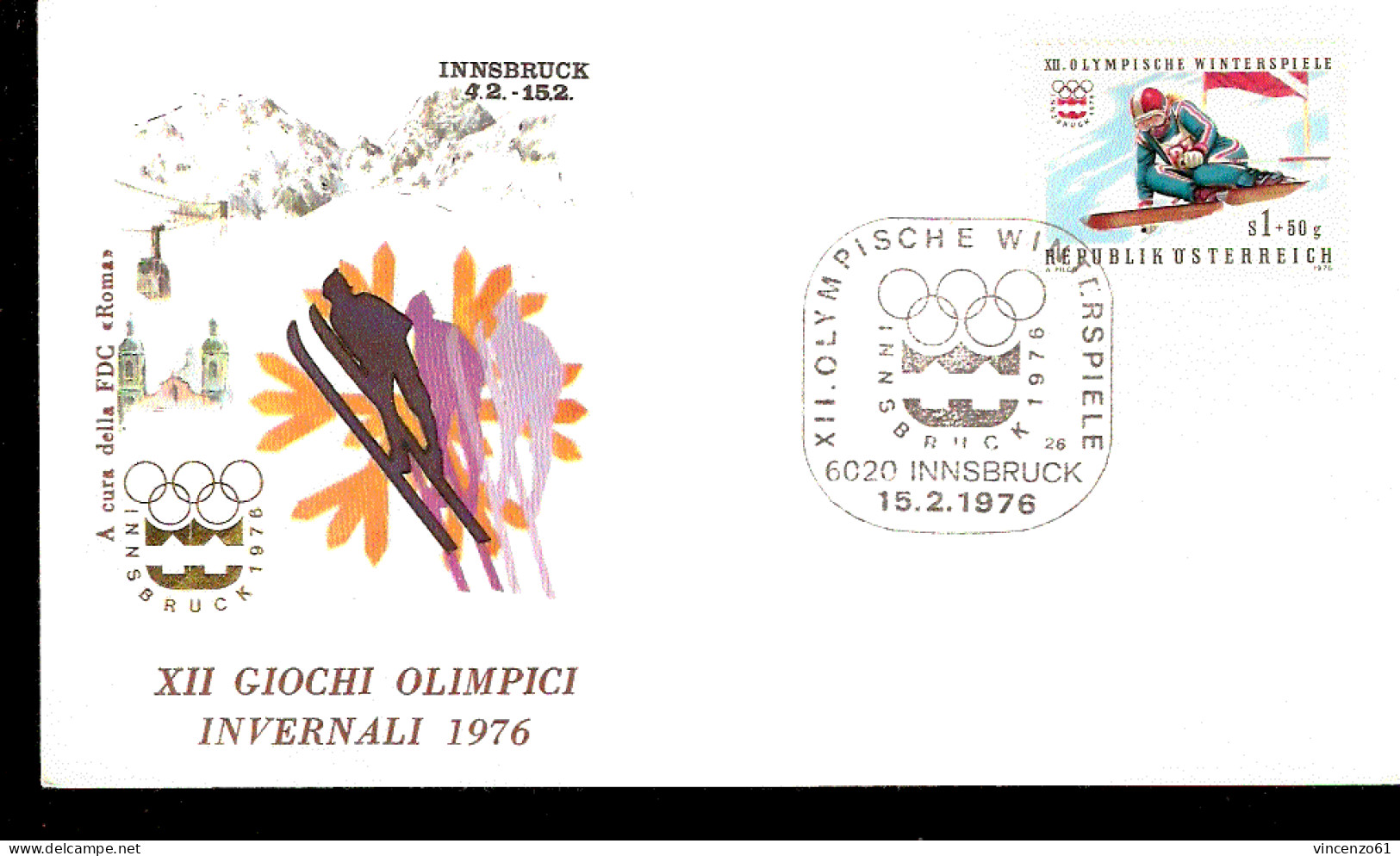 XII GIOCHI OLIMPICI DI INNSBRUCK 1976 HOCKEY SALTO CON GLI SCI - Inverno1976: Innsbruck