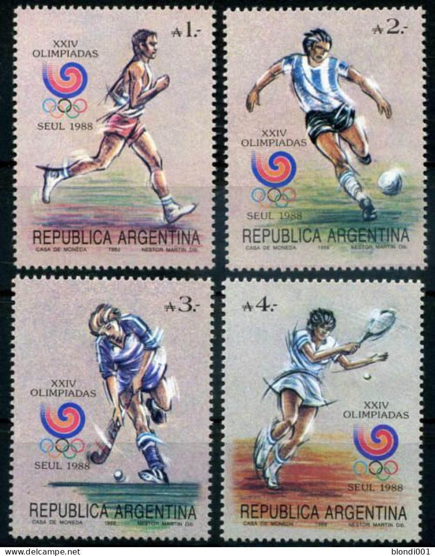 Olympics 1988 - Soccer - Tennis - ARGENTINA - Set MNH - Summer 1988: Seoul