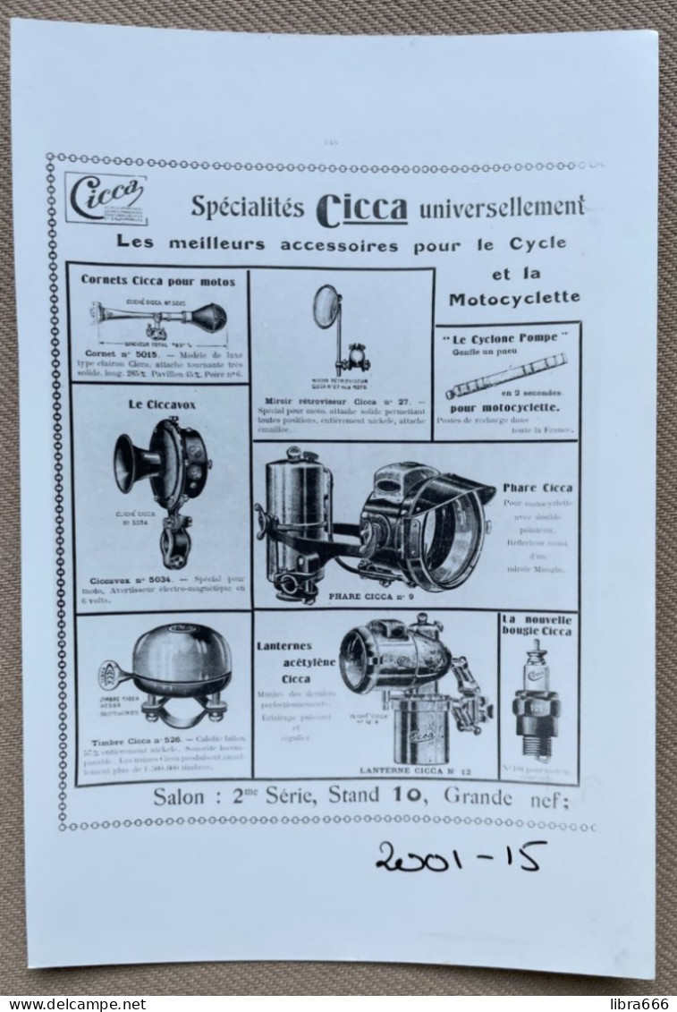 CICCA - Accessoires Cycles - 15x10 Cm (REPRO PHOTO! Zie Beschrijving, Voir Description, See Description)! - Ciclismo