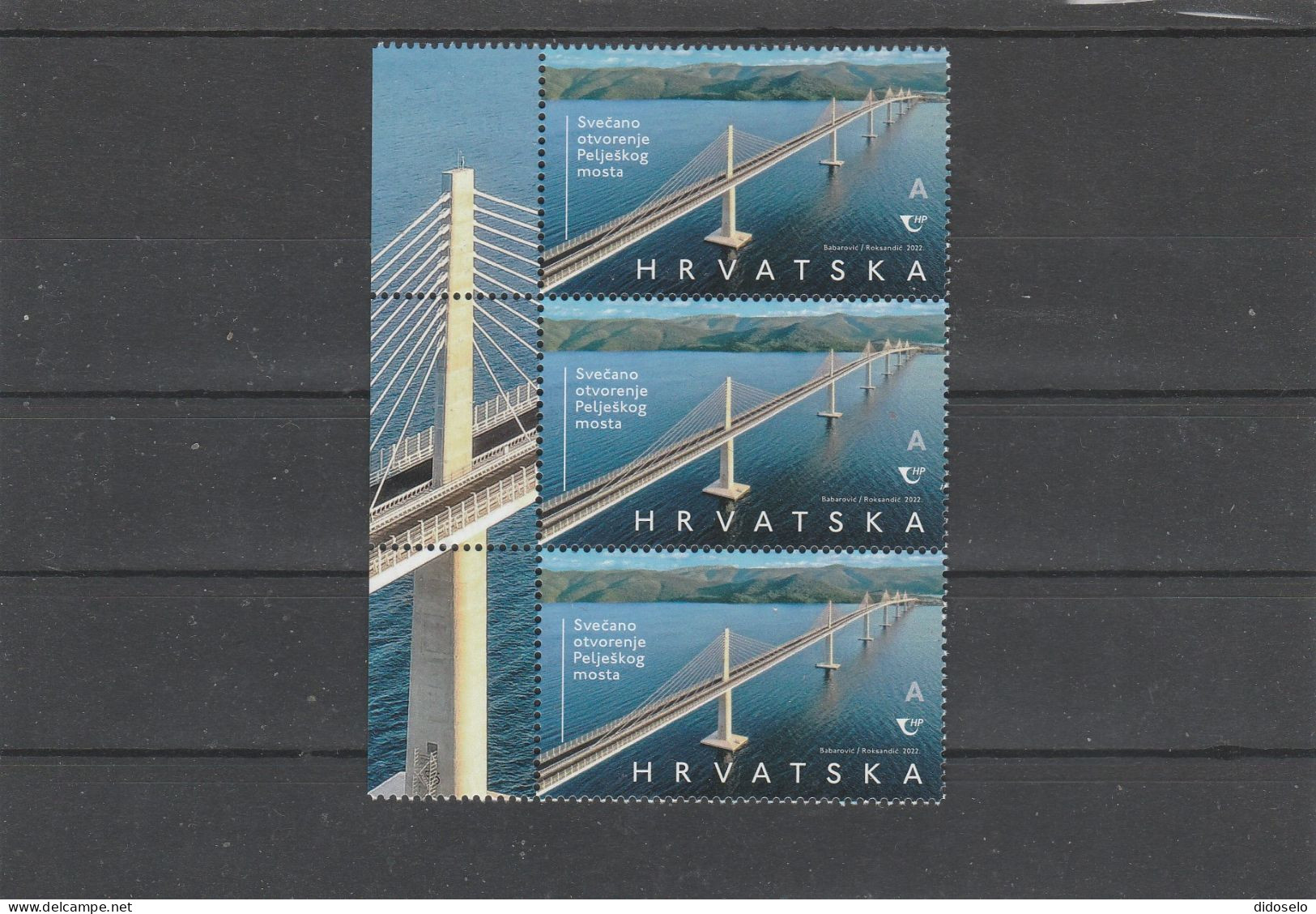 Croatia - 2022 - Peljesac Bridge - MNH (**) Strip Of 3 Stamps - Puentes
