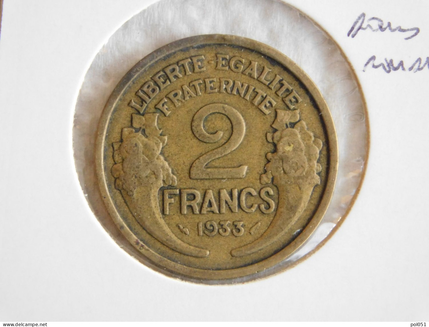 France 2 Francs 1933 Sans Raisin MORLON (801) - 2 Francs