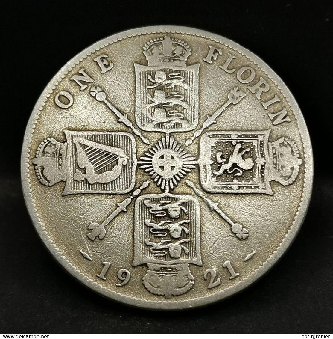 1 FLORIN  ARGENT 1921 GEORGE V ROYAUME UNI / UNITED KINGDOM SILVER - J. 1 Florin / 2 Schillings