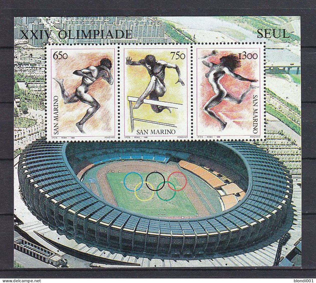 Olympics 1988 - Athletics - SAN MARINO - S/S MNH - Summer 1988: Seoul