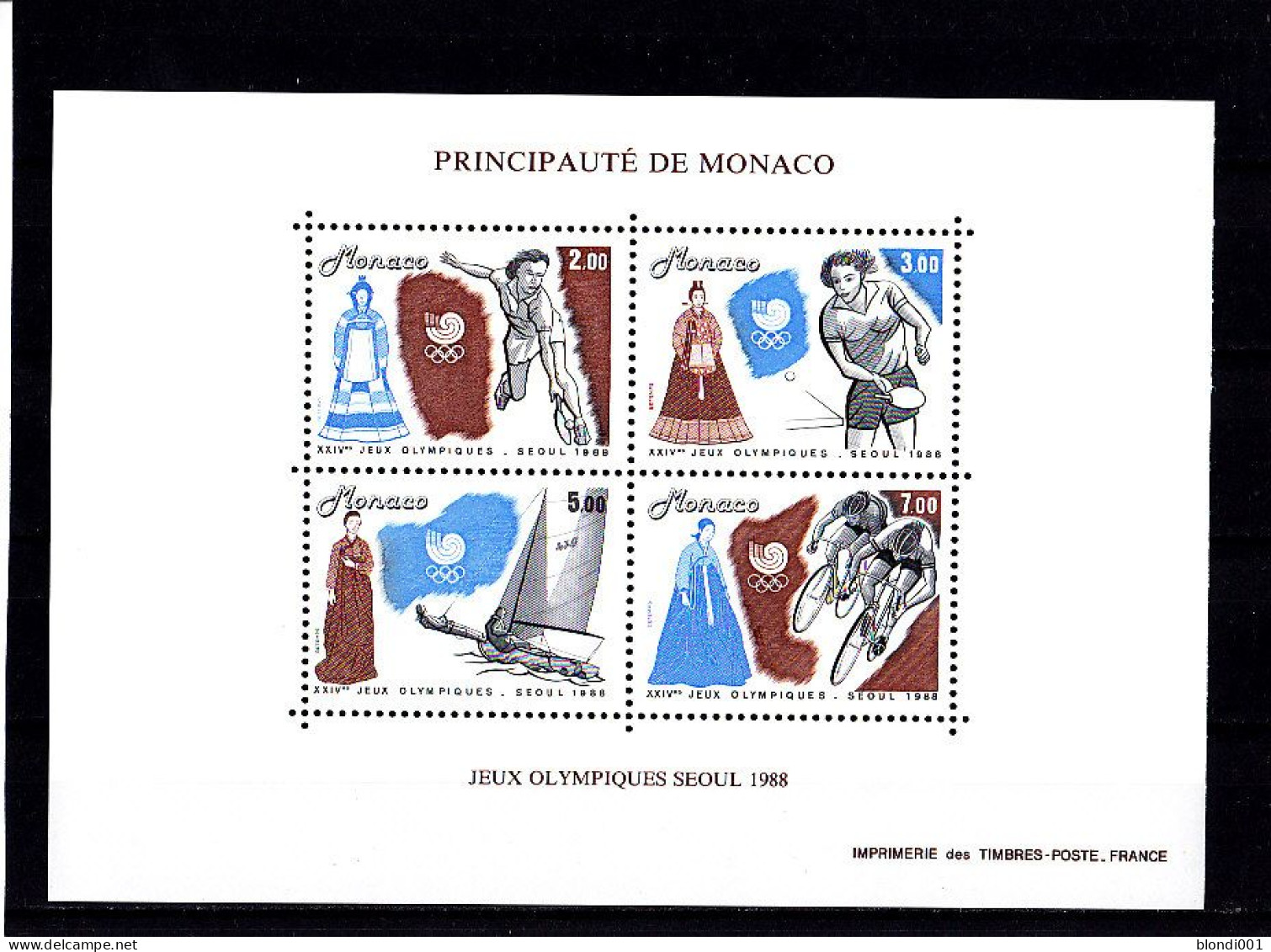 Olympics 1988 - Tennis - MONACO - S/S MNH - Ete 1988: Séoul