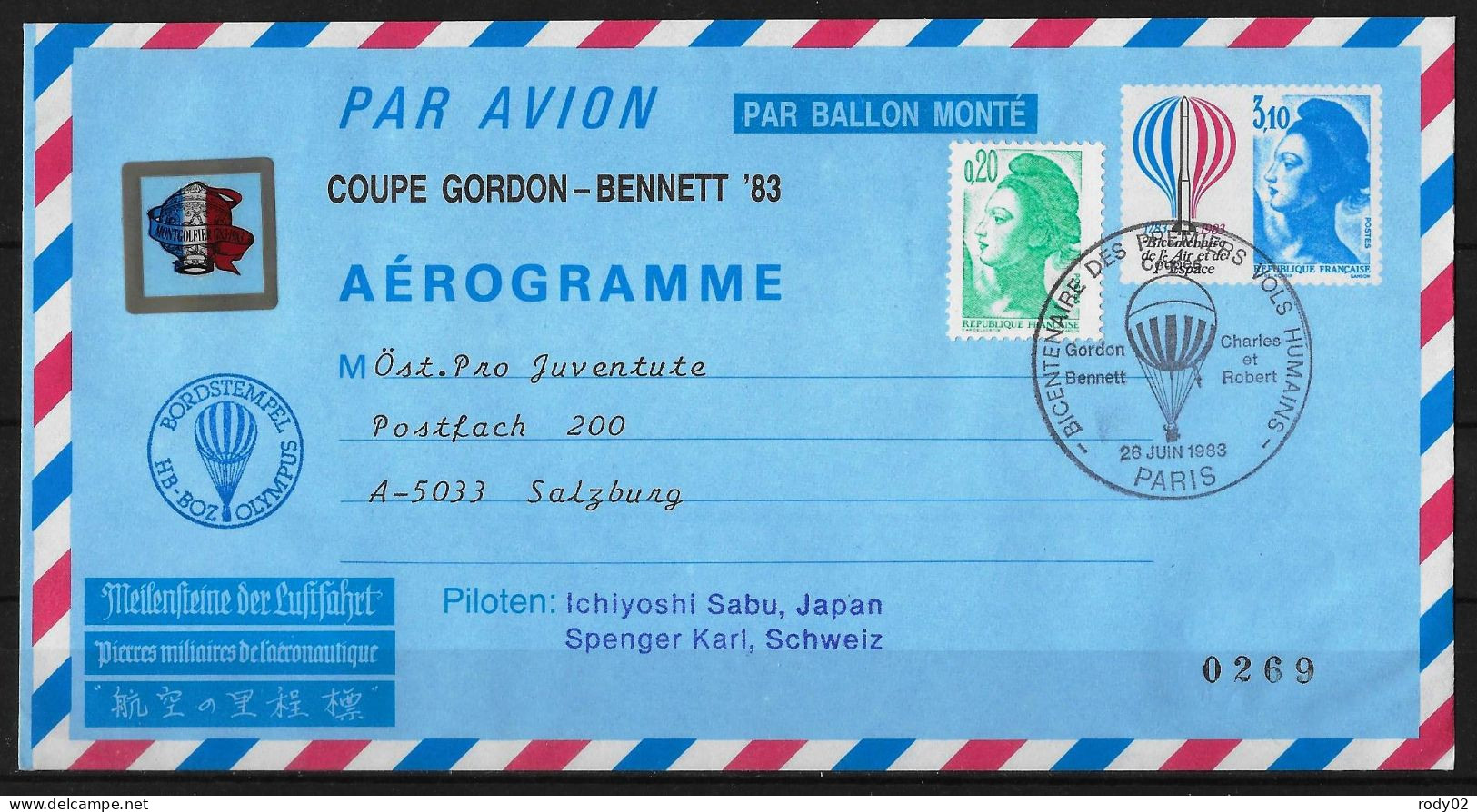 FRANCE - AVIATION - 2 AEROGRAMMES - 2 SCANS - Aerograms