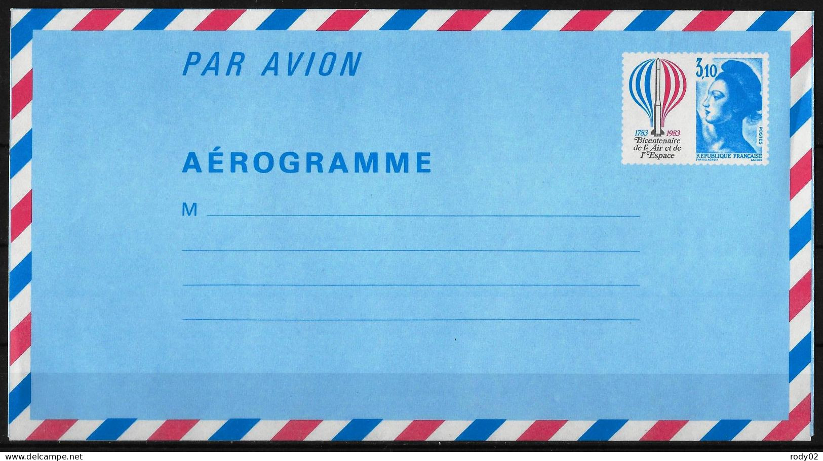 FRANCE - AVIATION - 2 AEROGRAMMES - 2 SCANS - Aerogramas